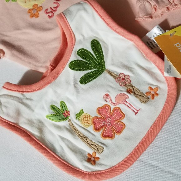 Gymboree Vintage Tropical 3-6 Month Bodysuit, Hat. 0-3 Month Pants NWT Outfit - Picture 3 of 7
